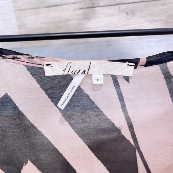 Anthropologie Floreat Serengeti Silk Midi Dress Pink Black Sheer Womens Small - Picture 5 of 9